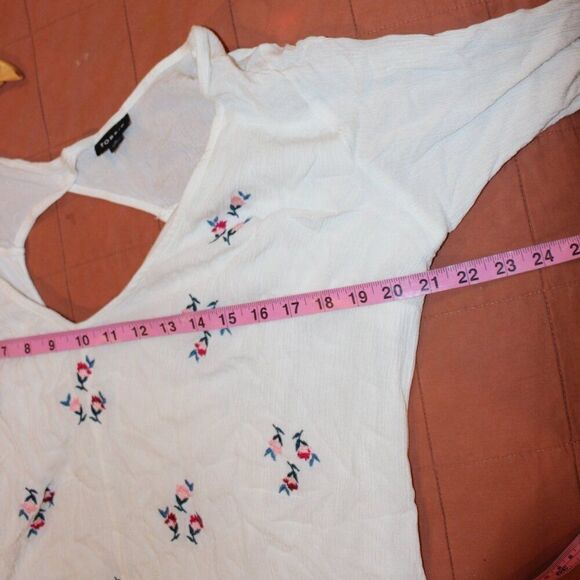 Torrid White & Red Floral Embroidered Boho V-Neck Midi Dress Women's Size large - Picture 9 of 10